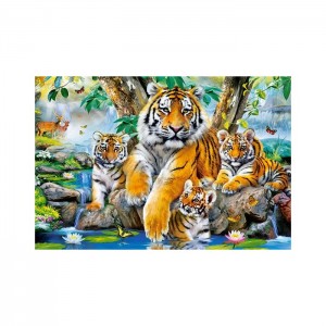 Castorland 1000 Parça Puzzle Tigers by the Stream