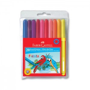 Faber-Castell Fiesta Keçeli Kalem, 20 li Poşet - 5068330450