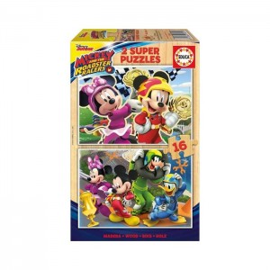 Educa 2x16 Parça Mickey And The Roadster Racers Ahşap Puzzle