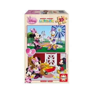 Educa 2 x 25 Parça Ahşap Puzzle Minnie