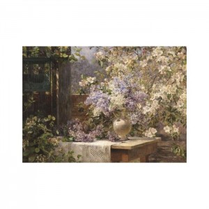 Gold 1000 Parça Puzzle Çiçekli Kameriye