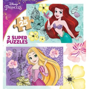 Educa 2x25 Parça Disney Princess Ahşap Puzzle