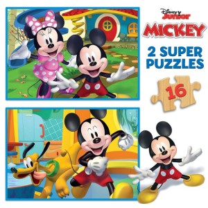 Educa 2x16 Parça Mickey Mouse Ahşap Puzzle